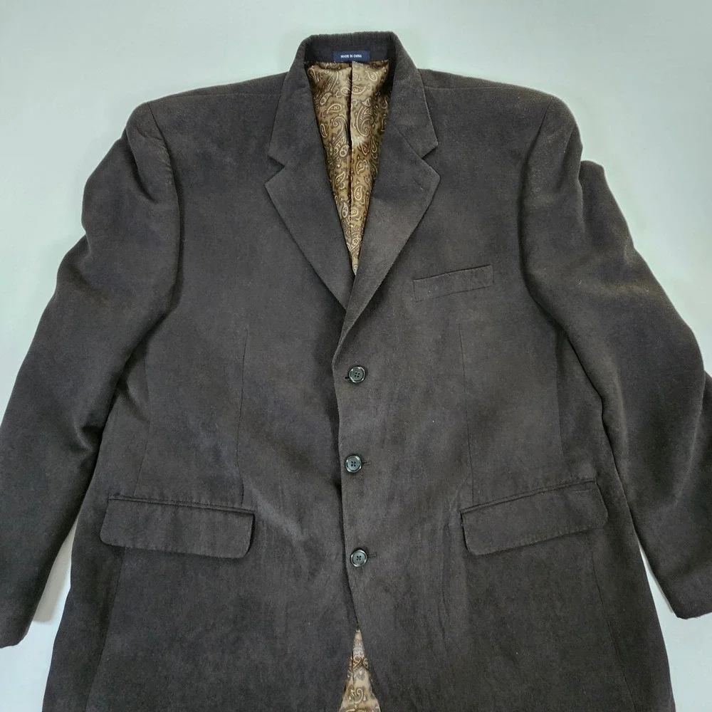 Ralph Ralph Lauren Mens 48R Brown Corduroy Blazer Paisley Lining 3 Button Jacket